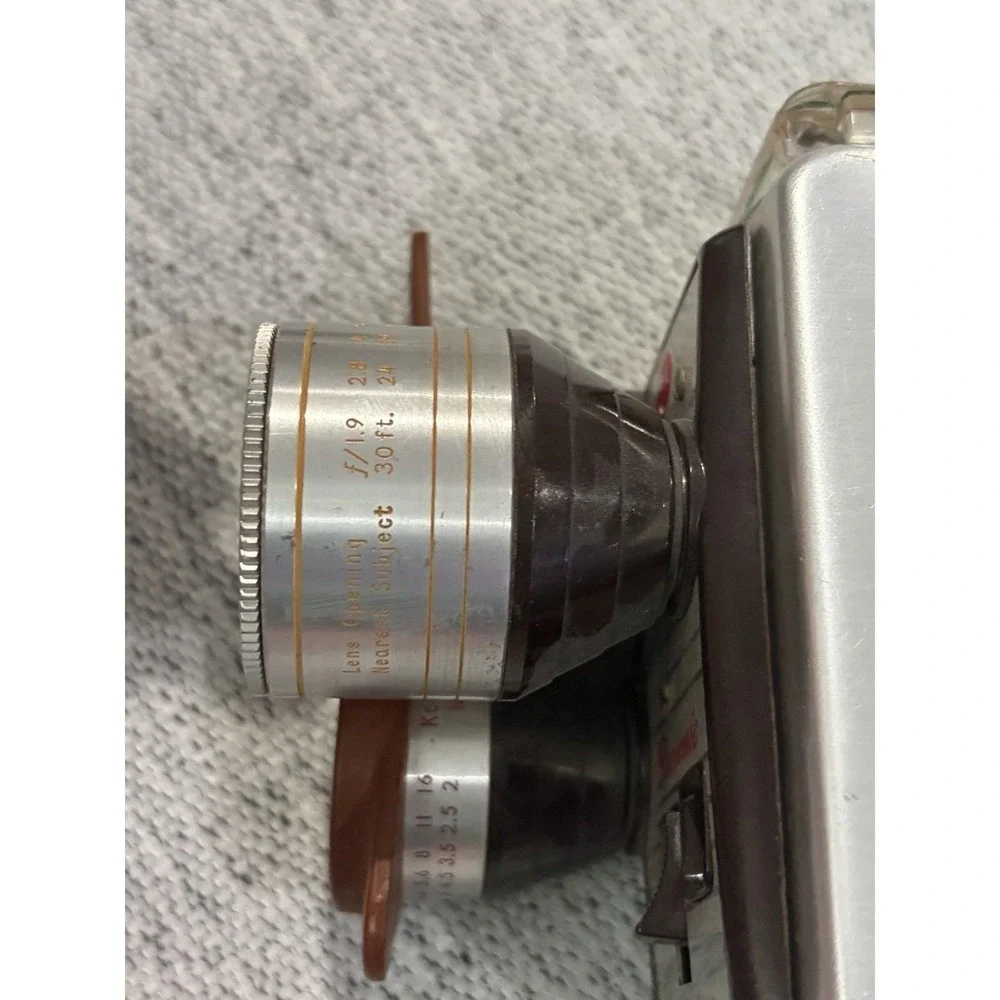 Kodak Movie‎ Camera Brownie Turret f/1.9 8mm Silver Brown Vintage 1950s Prop